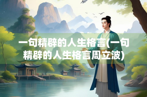 一句精辟的人生格言(一句精辟的人生格言周立波)
