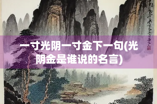 一寸光阴一寸金下一句(光阴金是谁说的名言) 一寸光阴一寸金下一句(光阴金是谁说的名言)