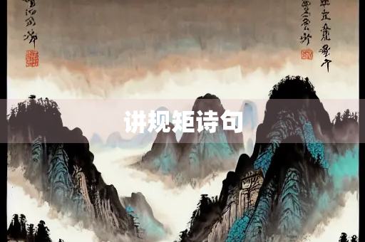 讲规矩诗句 讲规矩诗句