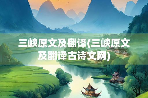 三峡原文及翻译(三峡原文及翻译古诗文网)