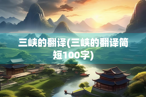 三峡的翻译(三峡的翻译简短100字) 三峡的翻译(三峡的翻译简短100字)