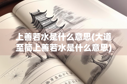 上善若水是什么意思(大道至简上善若水是什么意思)