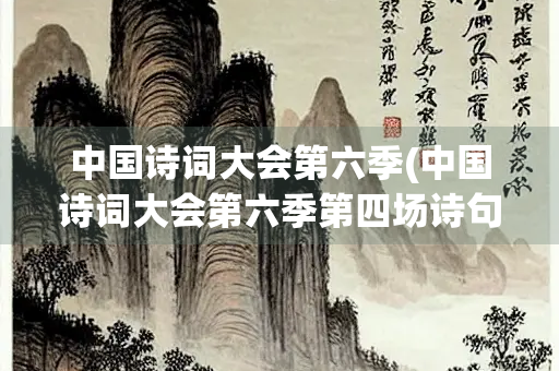 中国诗词大会第六季(中国诗词大会第六季第四场诗句)