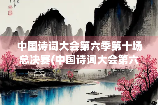 中国诗词大会第六季第十场总决赛(中国诗词大会第六季第十场总决赛完整视频)