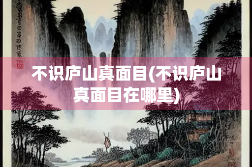 不识庐山真面目(不识庐山真面目在哪里)