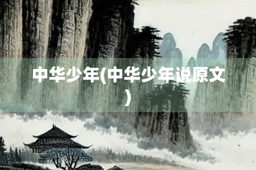 中华少年(中华少年说原文)