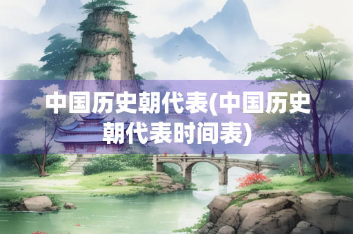 中国历史朝代表(中国历史朝代表时间表) 中国历史朝代表(中国历史朝代表时间表)