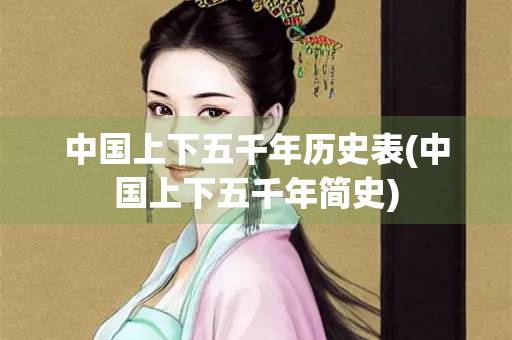 中国上下五千年历史表(中国上下五千年简史) 中国上下五千年历史表(中国上下五千年简史)