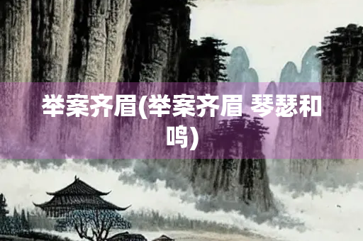 举案齐眉(举案齐眉 琴瑟和鸣)