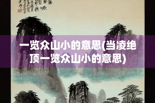 一览众山小的意思(当凌绝顶一览众山小的意思)