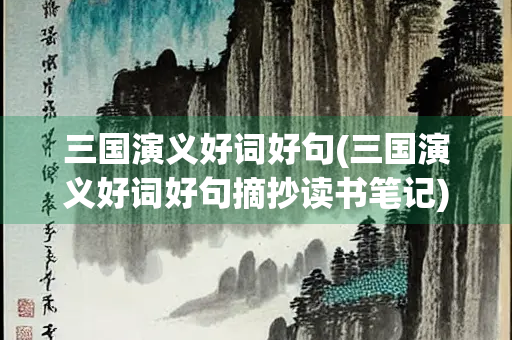 三国演义好词好句(三国演义好词好句摘抄读书笔记)