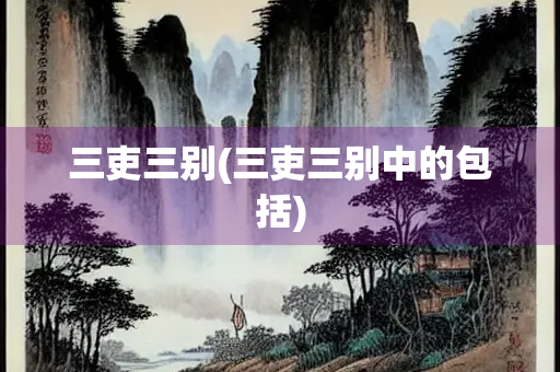 三吏三别(三吏三别中的包括)