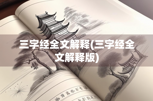 三字经全文解释(三字经全文解释版)