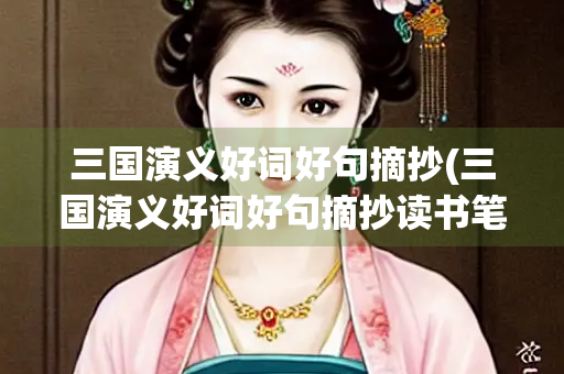 三国演义好词好句摘抄(三国演义好词好句摘抄读书笔记)