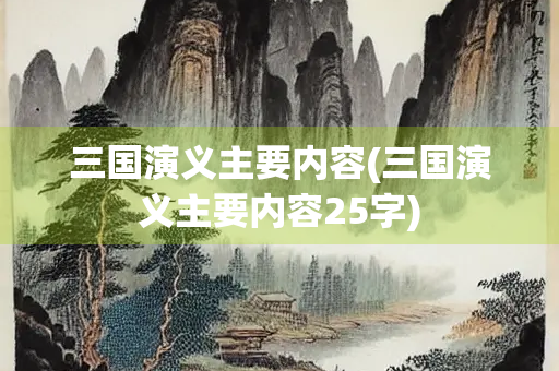 三国演义主要内容(三国演义主要内容25字)