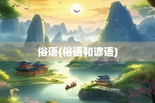 俗语(俗语和谚语)