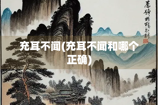 充耳不闻(充耳不闻和哪个正确) 充耳不闻(充耳不闻和哪个正确)