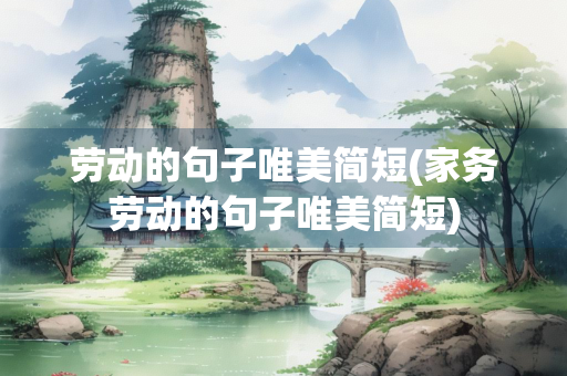 劳动的句子唯美简短(家务劳动的句子唯美简短)