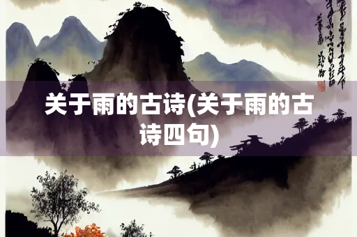 关于雨的古诗(关于雨的古诗四句) 关于雨的古诗(关于雨的古诗四句)