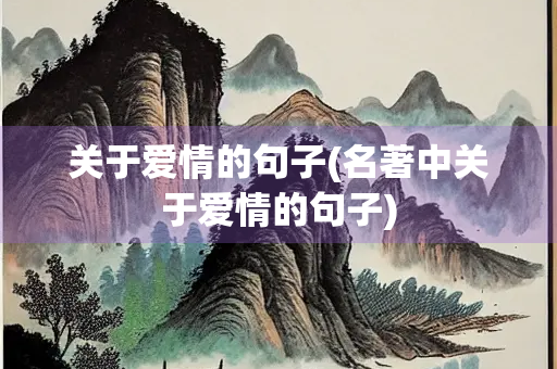 关于爱情的句子(名著中关于爱情的句子)
