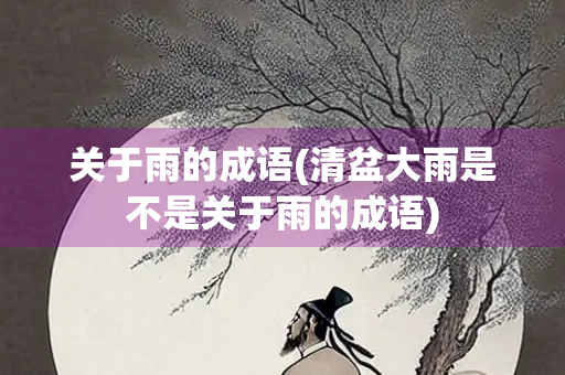 关于雨的成语(清盆大雨是不是关于雨的成语)