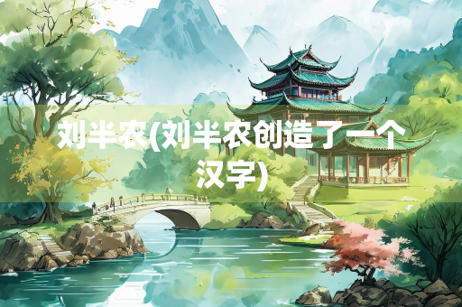 刘半农(刘半农创造了一个汉字)