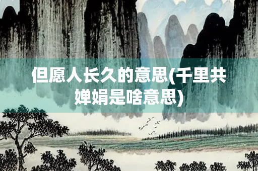 但愿人长久的意思(千里共婵娟是啥意思)