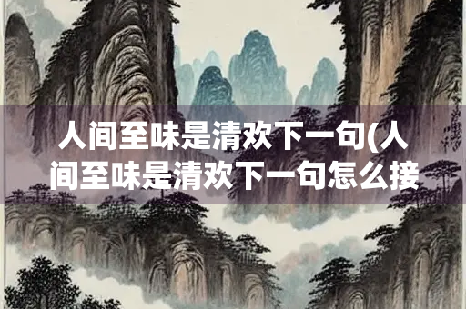 人间至味是清欢下一句(人间至味是清欢下一句怎么接)