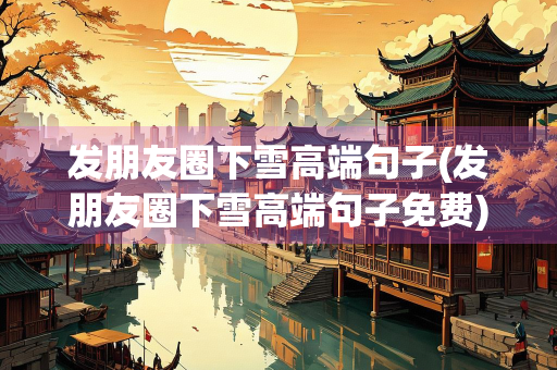 发朋友圈下雪高端句子(发朋友圈下雪高端句子免费) 发朋友圈下雪高端句子(发朋友圈下雪高端句子免费)