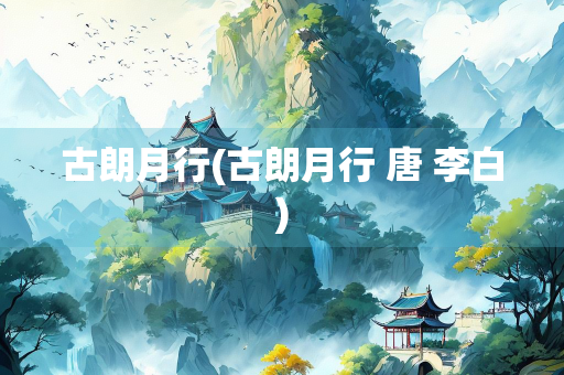 古朗月行(古朗月行 唐 李白)