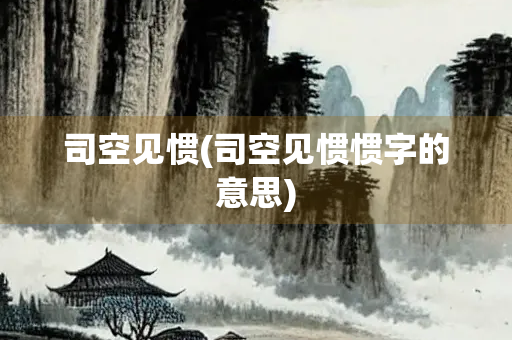 司空见惯(司空见惯惯字的意思)