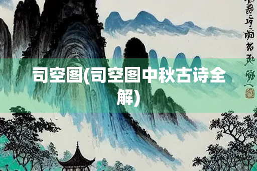 司空图(司空图中秋古诗全解)