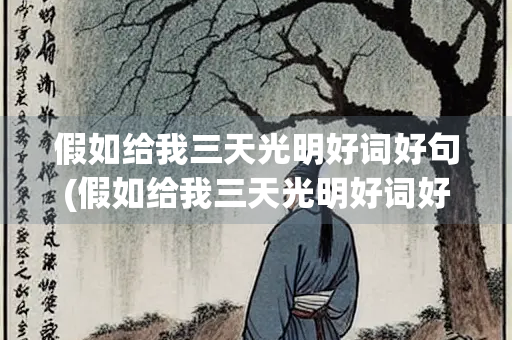 假如给我三天光明好词好句(假如给我三天光明好词好句摘抄)