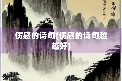 伤感的诗句(伤感的诗句越越好)