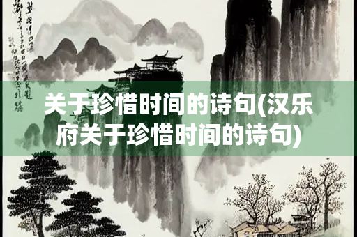 关于珍惜时间的诗句(汉乐府关于珍惜时间的诗句) 关于珍惜时间的诗句(汉乐府关于珍惜时间的诗句)