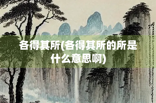 各得其所(各得其所的所是什么意思啊)