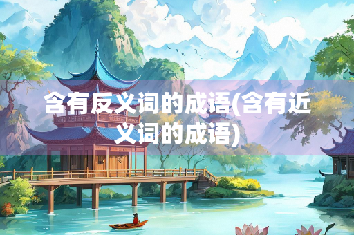 含有反义词的成语(含有近义词的成语)