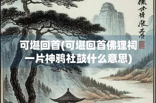 可堪回首(可堪回首佛狸祠一片神鸦社鼓什么意思)