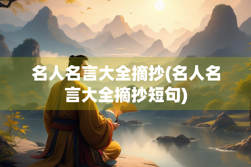 名人名言大全摘抄(名人名言大全摘抄短句)