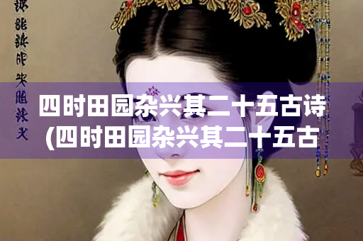 四时田园杂兴其二十五古诗(四时田园杂兴其二十五古诗大意)