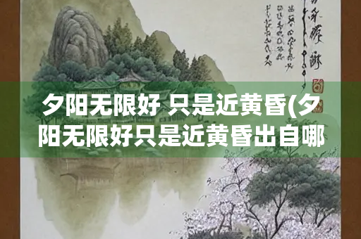 夕阳无限好 只是近黄昏(夕阳无限好只是近黄昏出自哪里)