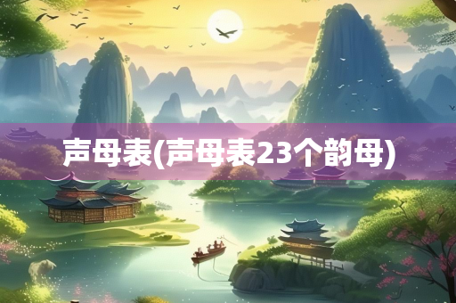 声母表(声母表23个韵母)