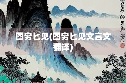 图穷匕见(图穷匕见文言文翻译)