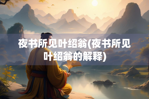 夜书所见叶绍翁(夜书所见叶绍翁的解释) 夜书所见叶绍翁(夜书所见叶绍翁的解释)