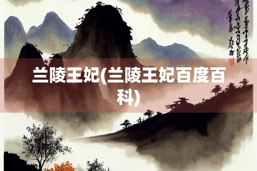 兰陵王妃(兰陵王妃百度百科)