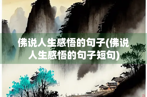 佛说人生感悟的句子(佛说人生感悟的句子短句)