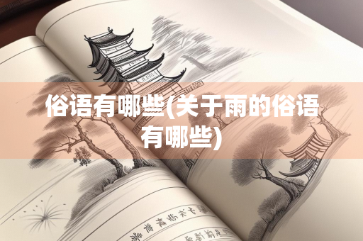 俗语有哪些(关于雨的俗语有哪些)