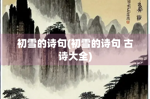 初雪的诗句(初雪的诗句 古诗大全)