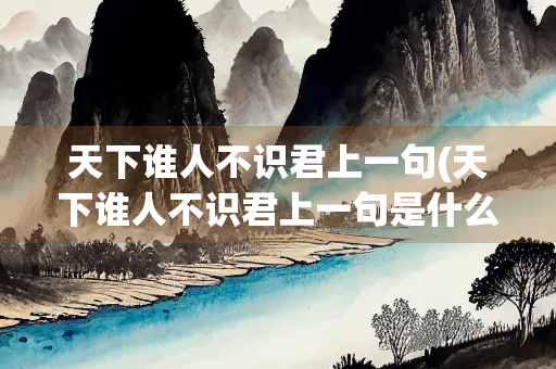 天下谁人不识君上一句(天下谁人不识君上一句是什么)