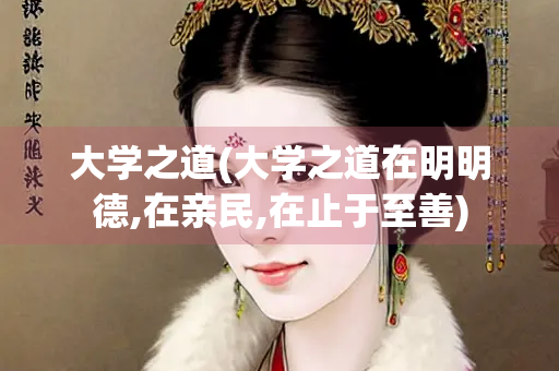 大学之道(大学之道在明明德,在亲民,在止于至善) 大学之道(大学之道在明明德,在亲民,在止于至善)